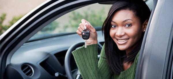 teen in a car